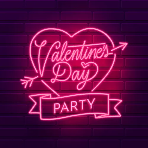 Valentines Day Party Neon Sign - Custom T-Shirt Today