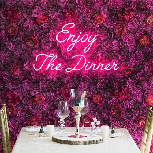 Enjoy The Dinner Neon Sign - Custom T-Shirt Today