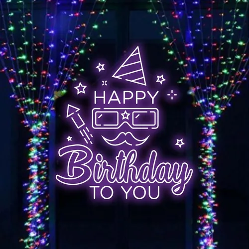 Happy Birthday Goggles  Neon Sign - Custom T-Shirt Today