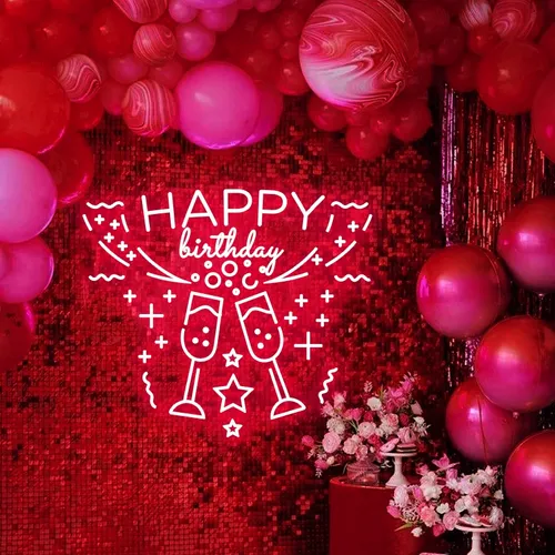 Birthday Cocktail Party Neon Sign - Custom T-Shirt Today