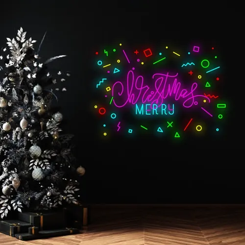 Christmas Merry Neon Sign - Custom T-Shirt Today
