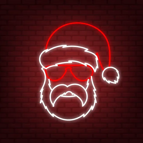 Hipster Santa Neon Sign - Custom T-Shirt Today