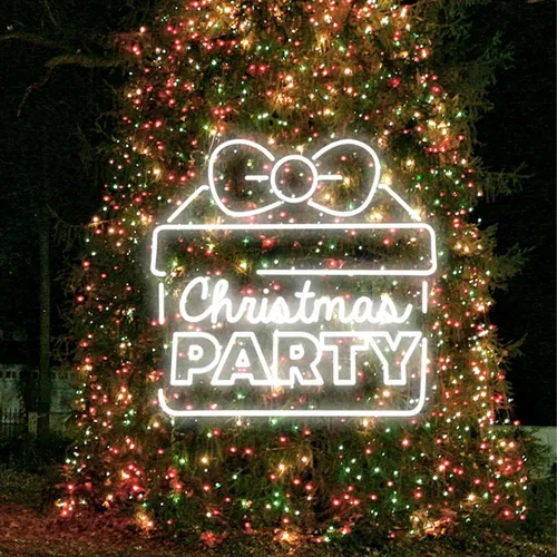 Christmas Party Gift Box Neon Sign - Custom T-Shirt Today