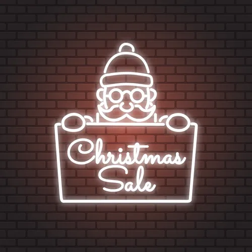 Christmas Sale Santa Neon Sign - Custom T-Shirt Today