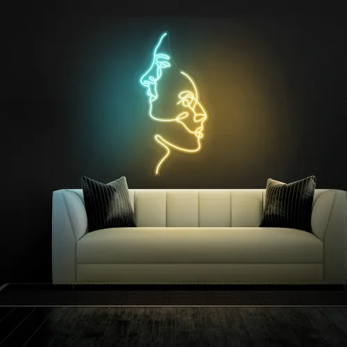 TWO FACE Graphic Neon Sign - Custom T-Shirt Today