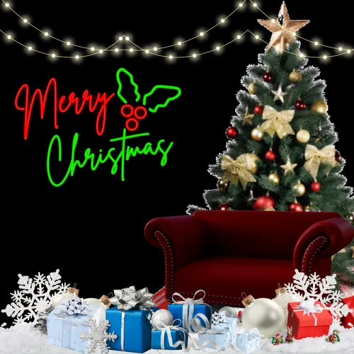 Sparkly Yuletide Neon Sign - Custom T-Shirt Today