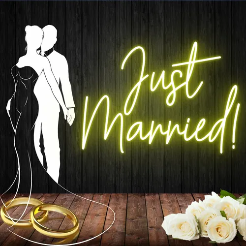 Just Married! Neon Sign - Custom T-Shirt Today