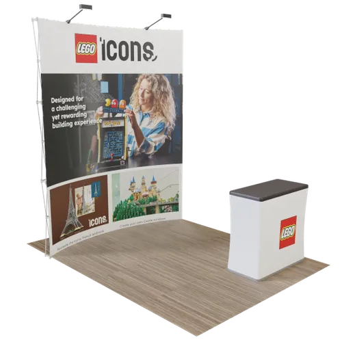 Custom Curved Pop Up Trade Show Display Stand 8' x 8' - Custom T-Shirt Today