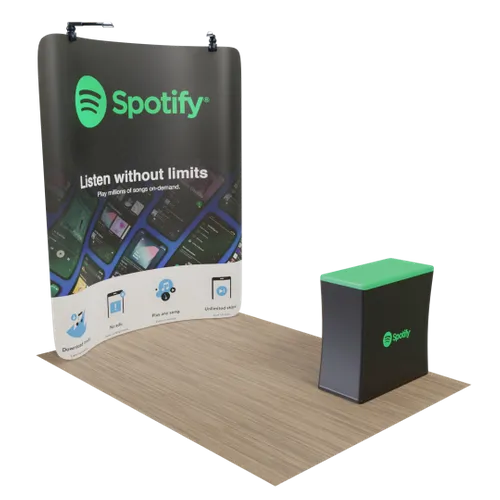 Custom Curved Zip Up Trade Show Display Backdrop Booth Stand 8' x 8' - Custom T-Shirt Today