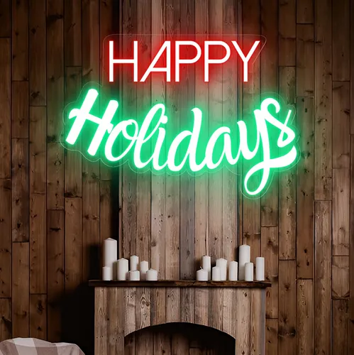 Happy Holidays Neon Sign - Custom T-Shirt Today