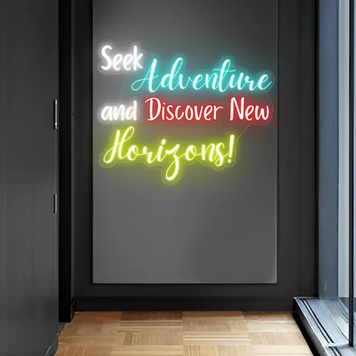 Seek Adventure Neon Sign - Custom T-Shirt Today