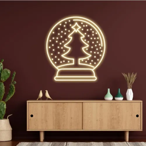 Warmie Merry Christmas Snowglobe Neon Sign - Custom T-Shirt Today