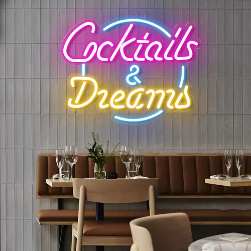Cocktails and Dreams LED Neon Sign - Custom T-Shirt Today