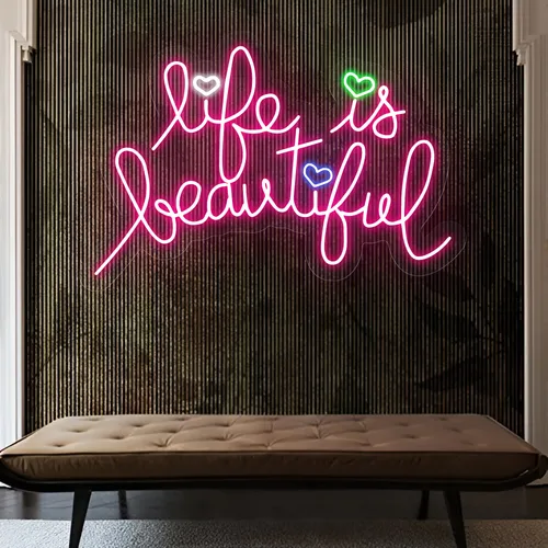 Life Is Beautiful Neon Sign - Custom T-Shirt Today