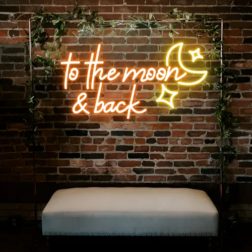 To the Moon and Back Neon Sign - Custom T-Shirt Today