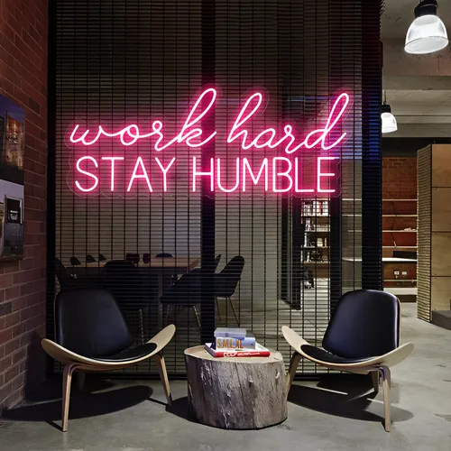 Work Hard Stay Humble Neon Sign - Custom T-Shirt Today