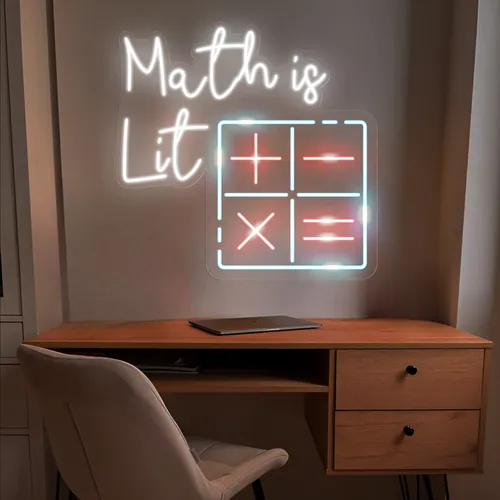 Math Is Lit Neon Sign - Custom T-Shirt Today