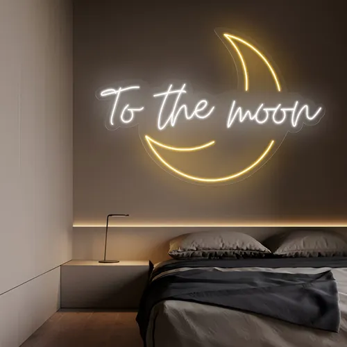 To The Moon Neon Sign - Custom T-Shirt Today