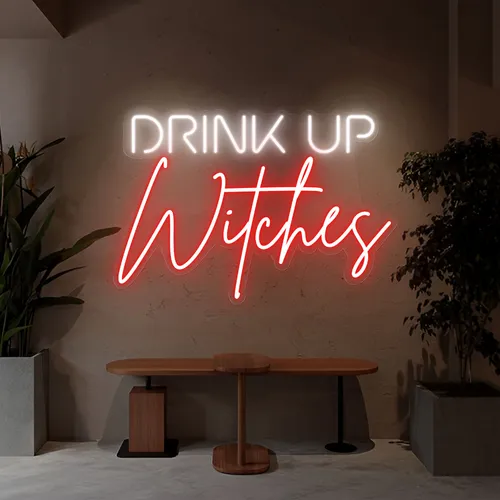 Drink Up Witches Neon Sign - Custom T-Shirt Today