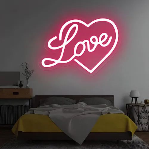 Heart Love Neon Sign - Custom T-Shirt Today
