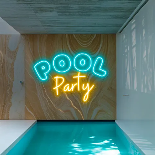 Pool Party Large Neon Sign - Custom T-Shirt Today
