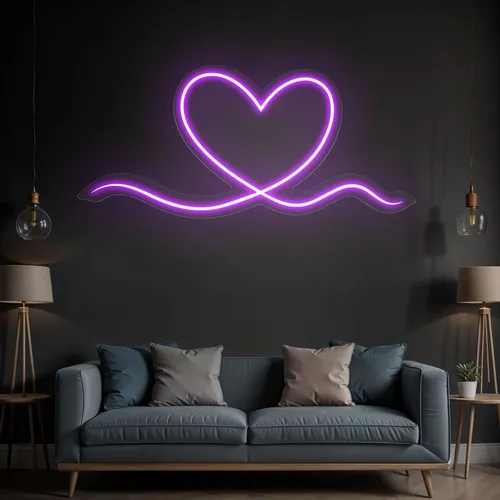 Purple Heart Neon Sign - Custom T-Shirt Today