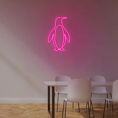 Cute Penguin Neon Sign - Custom T-Shirt Today
