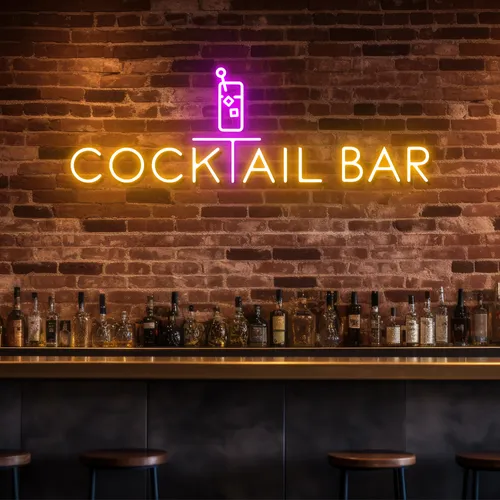 Bold Cocktail Bar Neon Sign - Custom T-Shirt Today