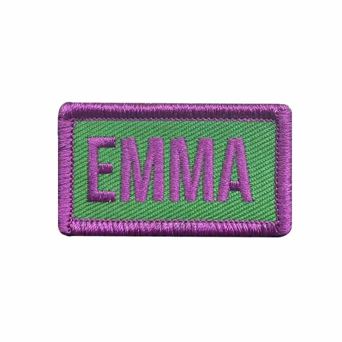Purple and Green Emma Name Patch - Custom T-Shirt Today