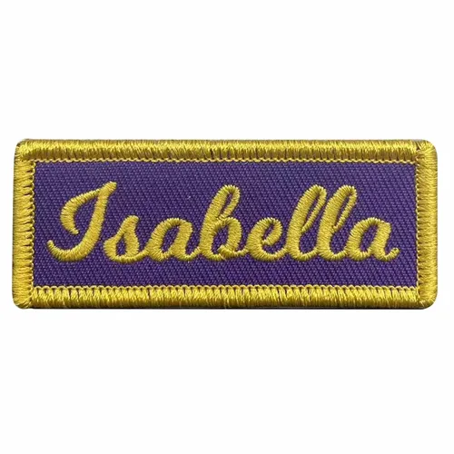 Yellow and Purple Isabella Name Patch - Custom T-Shirt Today