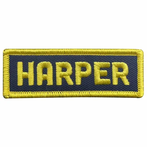 Yellow and Navy Harper Name Patch - Custom T-Shirt Today