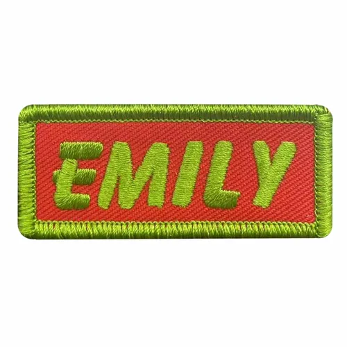 Lime Green and Red Emily Name Patch - Custom T-Shirt Today