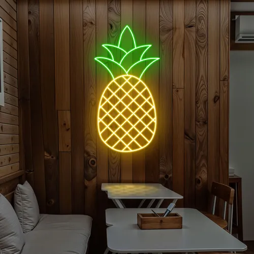 Neon Pineapple Light - Custom T-Shirt Today