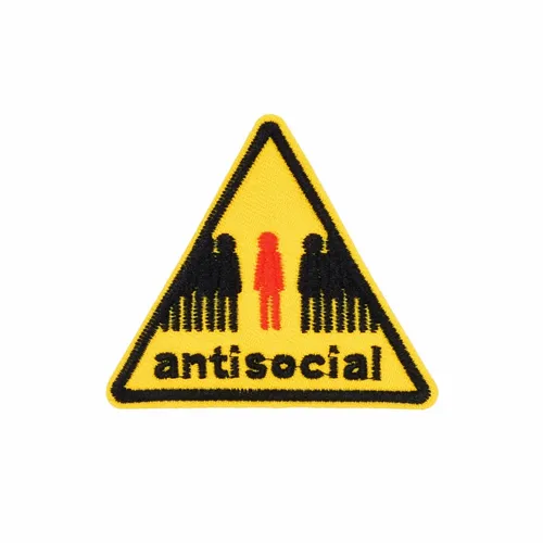 Yellow and Black Antisocial Patch - Custom T-Shirt Today