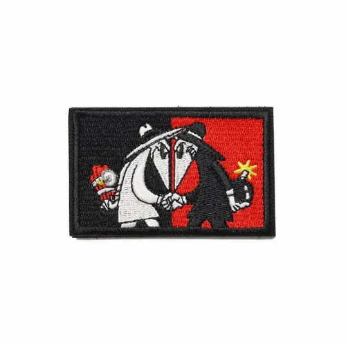 Black and Red White Hat vs Black Hat Patch - Custom T-Shirt Today
