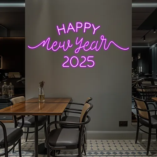 Happy New Year 2024 Neon Sign - Custom T-Shirt Today