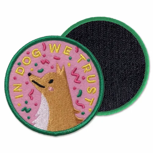 Round In Dog We Trust Velcro Patch - Custom T-Shirt Today