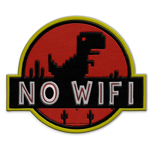No Wifi Dino Hat Patch - Custom T-Shirt Today