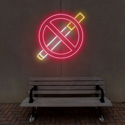 Strictly No Smoking Neon Sign - Custom T-Shirt Today