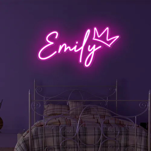 Emily Crown Neon Sign - Custom T-Shirt Today