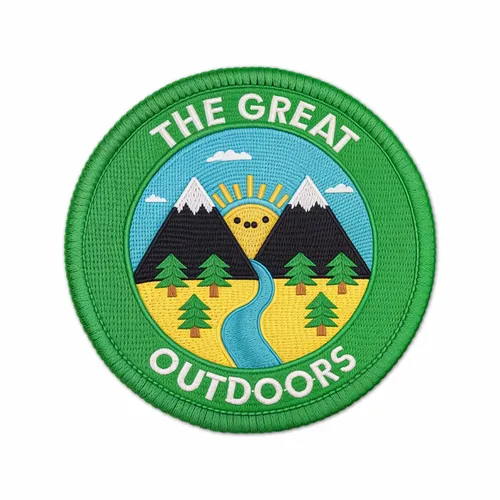 Round The Great Outdoors Iron On Patch - Custom T-Shirt Today