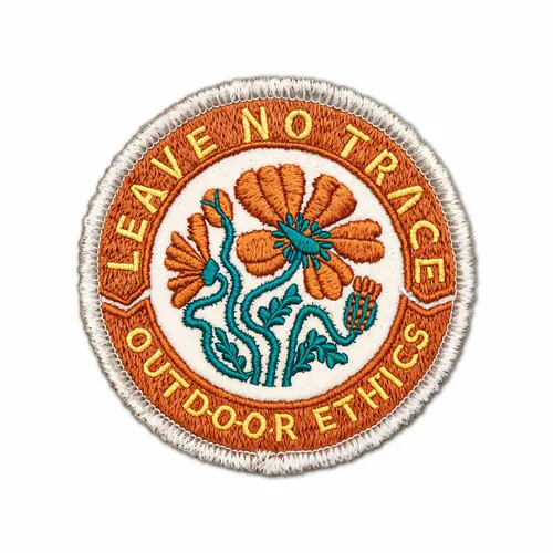 Round Leave No Trace Iron On Patch - Custom T-Shirt Today