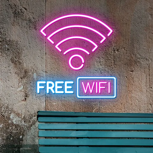 Free WIFI Zone Neon Sign - Custom T-Shirt Today