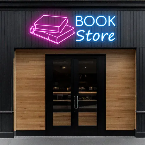 Glowing Book Store Neon Sign - Custom T-Shirt Today