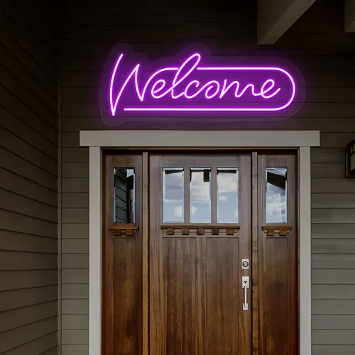 Stylish Welcome Neon Sign - Custom T-Shirt Today