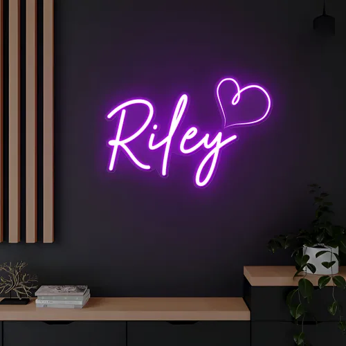 Riley Heart Neon Sign - Custom T-Shirt Today