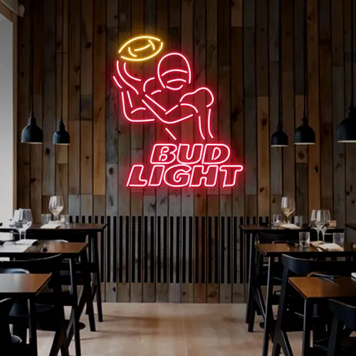 Team Football Bud Light Neon Sign - Custom T-Shirt Today