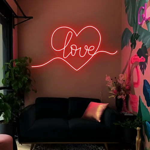 Heart of Love Neon Sign - Custom T-Shirt Today