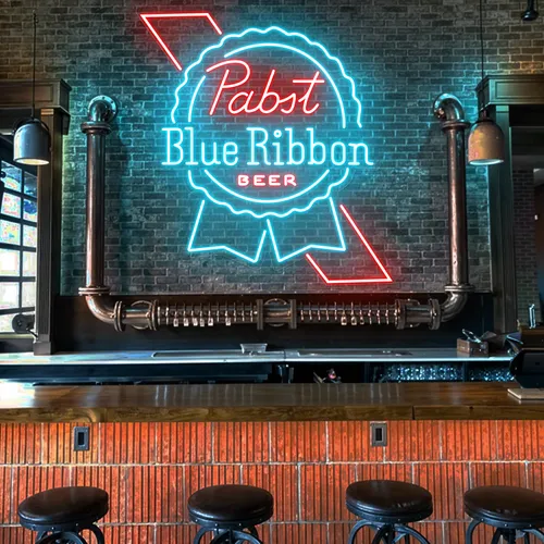 Pabst Blue Ribbon Neon Sign - Custom T-Shirt Today