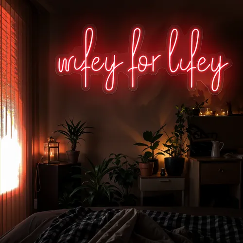 Wifey for Lifey Neon Sign - Custom T-Shirt Today